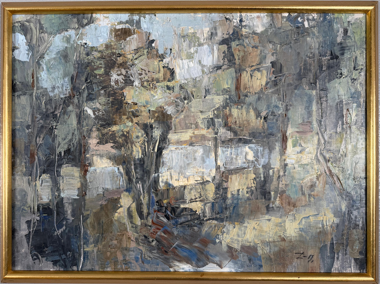 LARS ZEDERMAN (1926-2000), Abstract composition, oil on canvas, monogram signed, approx. 50x68 cm.