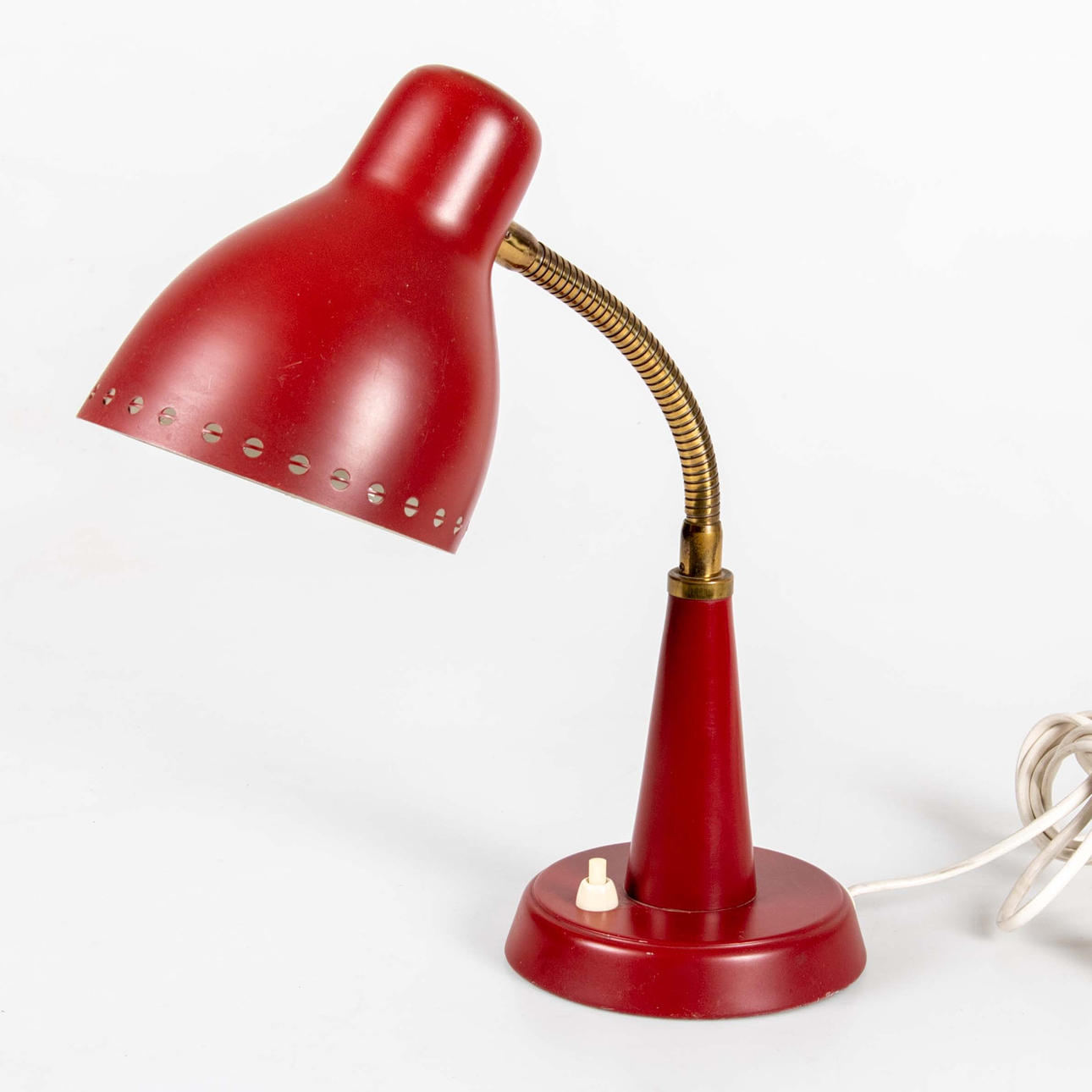 TABLE LAMP Gemi, metal. Adjustable shade, 1950s.