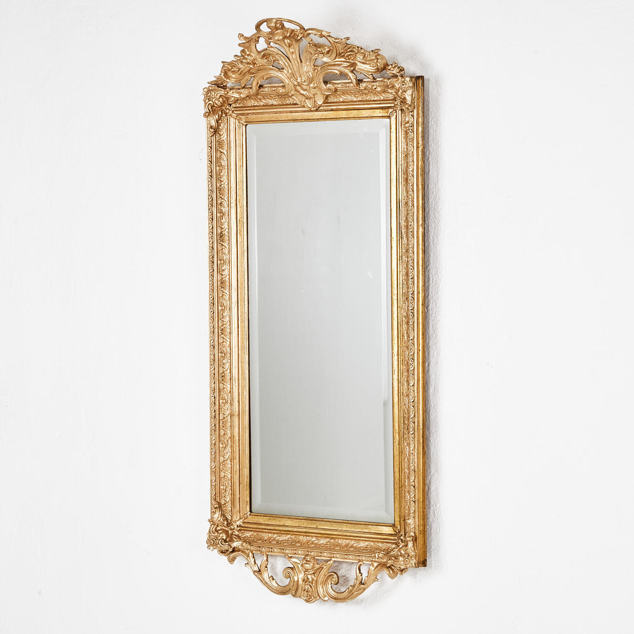 MIRROR, Neo-Rococo, late 19th century, bronzed with sculpted crest ...
