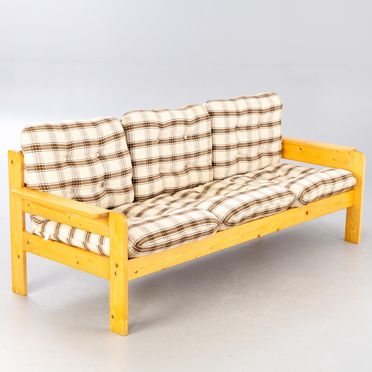 3-seater sofa in pine, probably Denmark, 1960s-1970s.