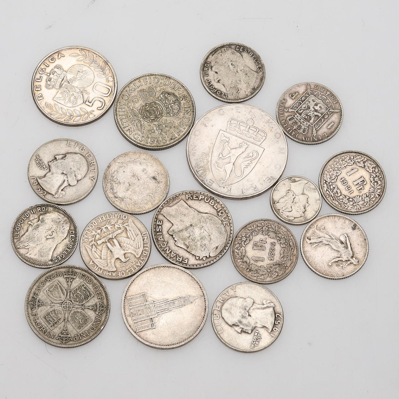 Coins, silver, 135 grams.