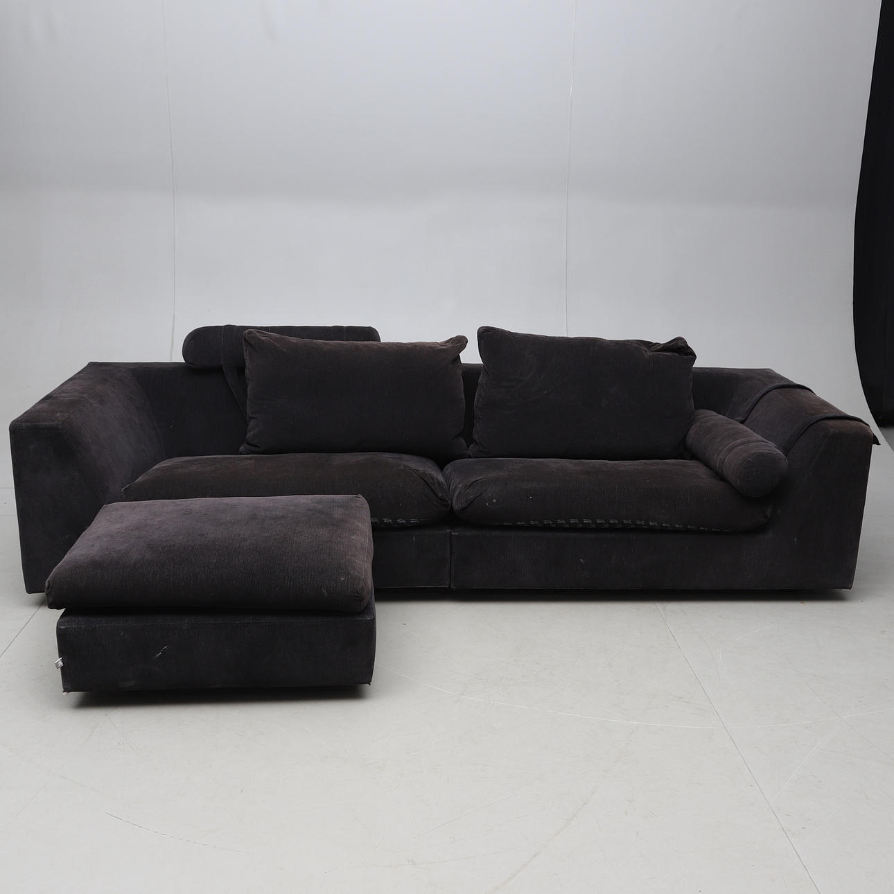 JENS JUUL EILERSEN. Sofa with footstool, "Chess", Eilersen, Denmark.