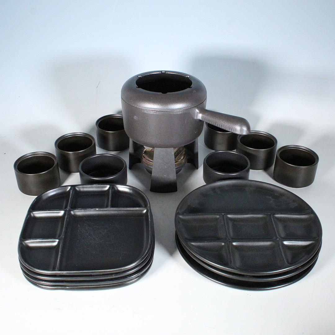 Fondue Set, black.