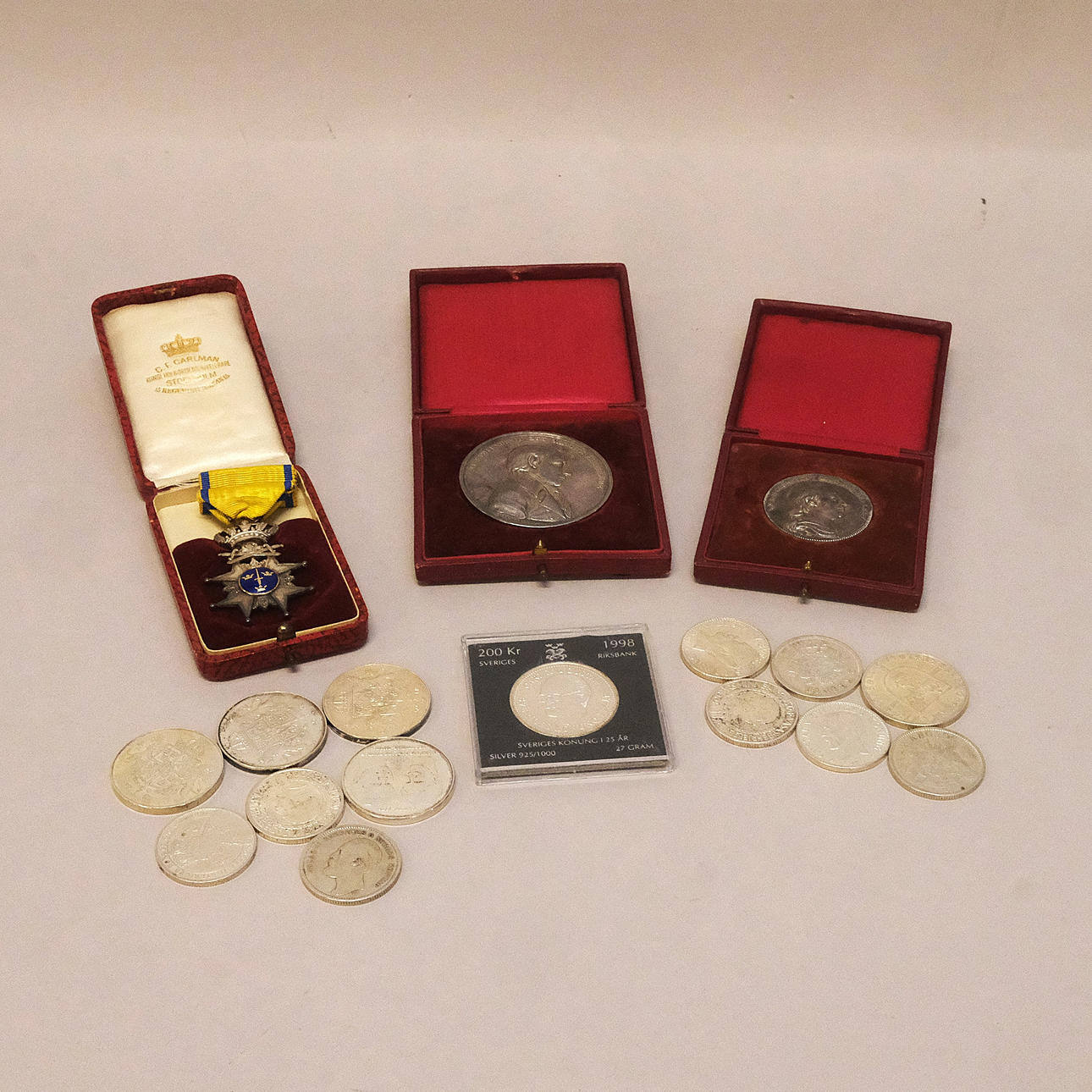 SAMLING MYNT OCH MEDALJER.