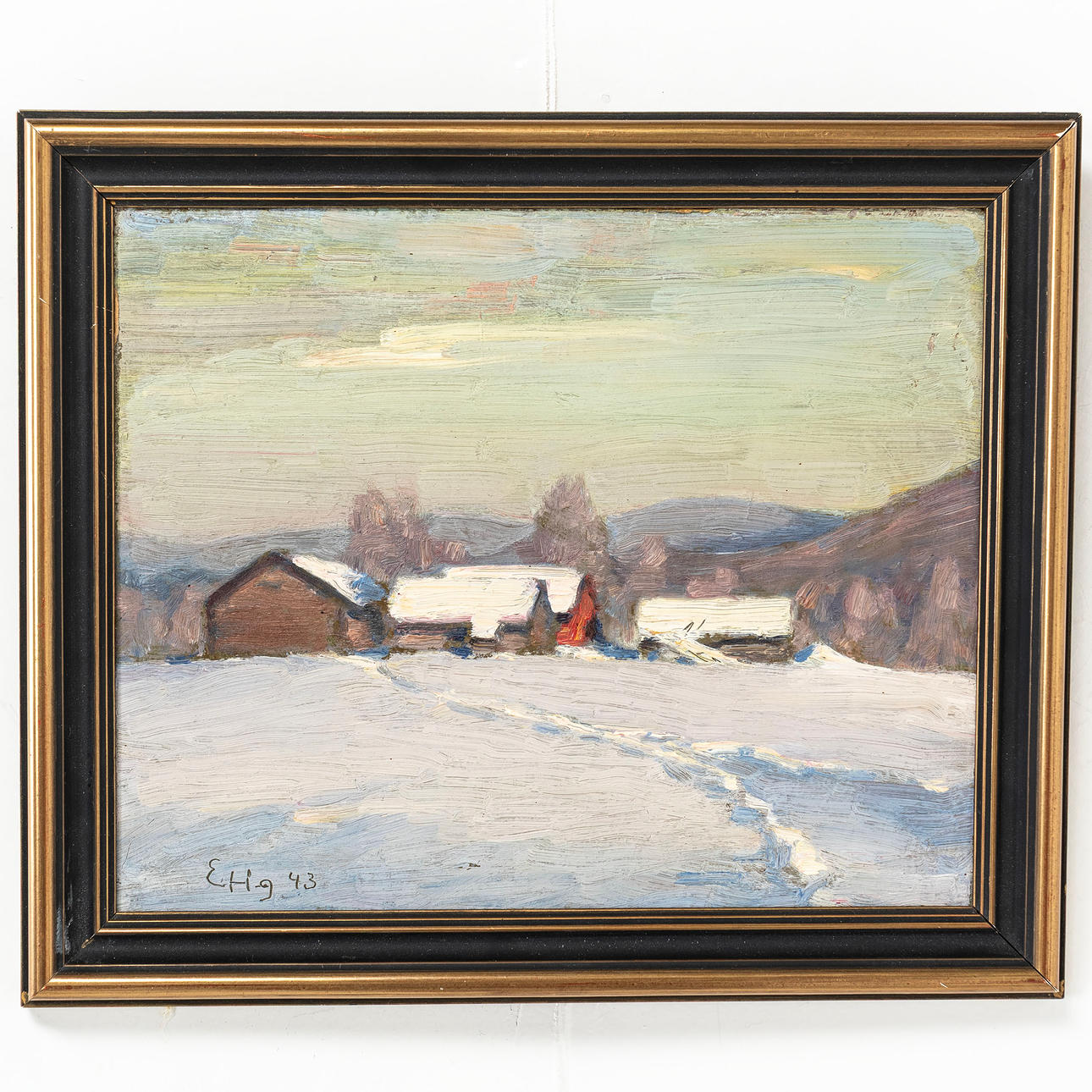 ERIK "ECKE"  HEDBERG. Oil on panel, signed & dated 43.