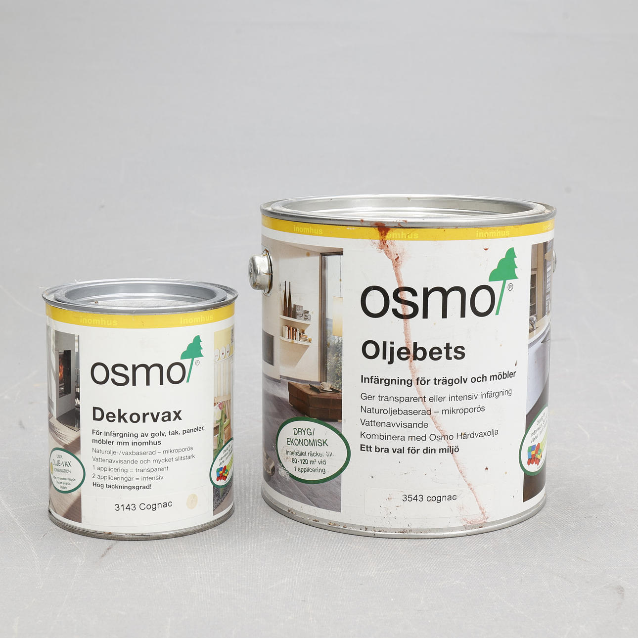 DEKORVAX/OLJEBETS, Osmo, 2 burkar.