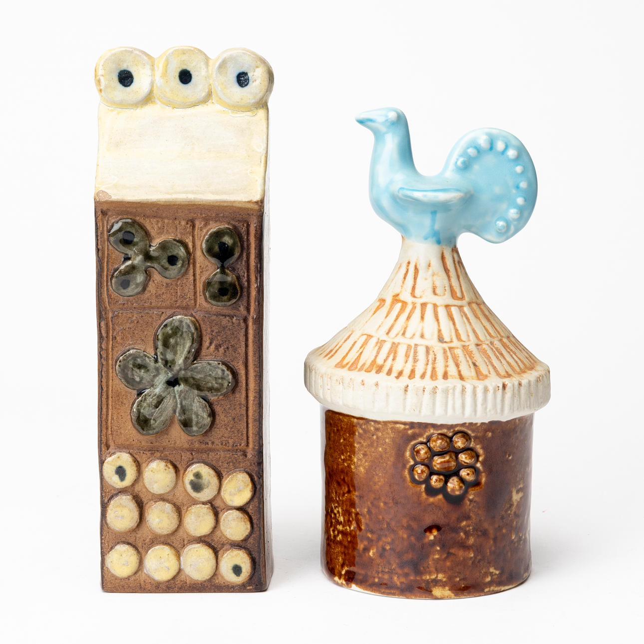 BERTIL VALLIEN. Sculptures, stoneware, Houses, 2 pcs, from the
