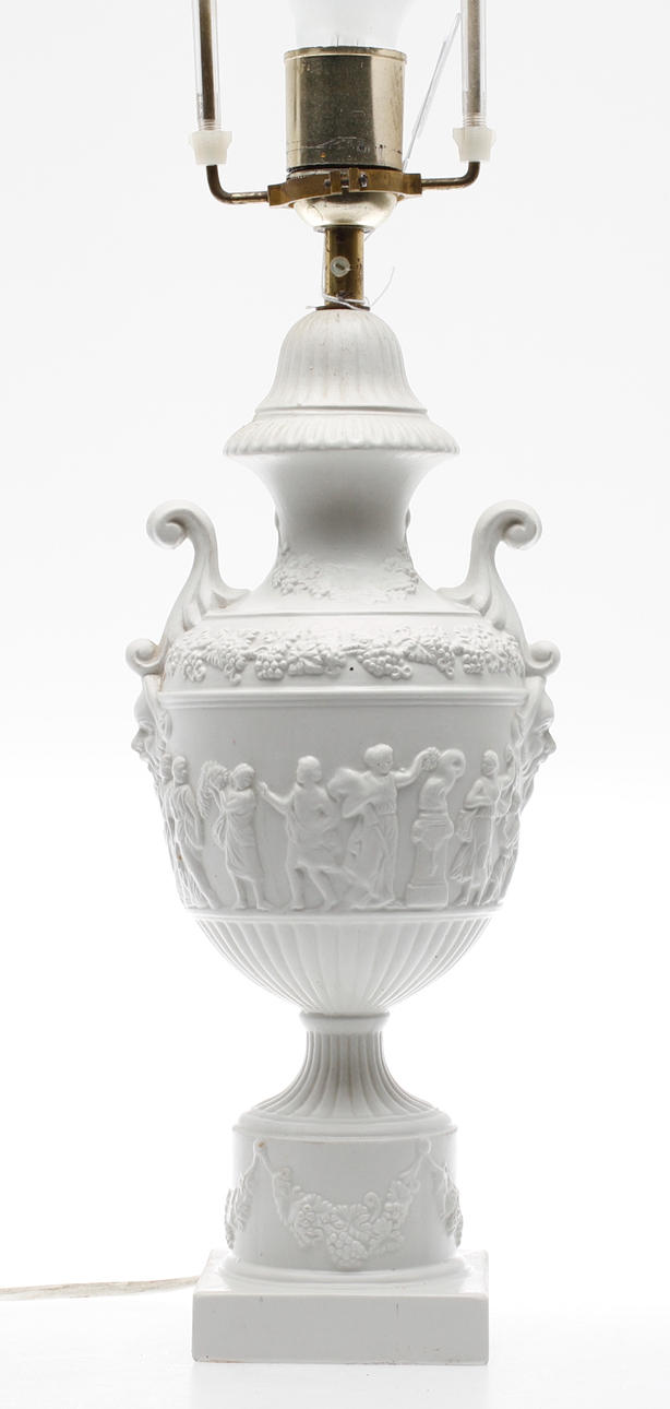 BORDSLAMPA, porslin, Italien, 1900-tal.