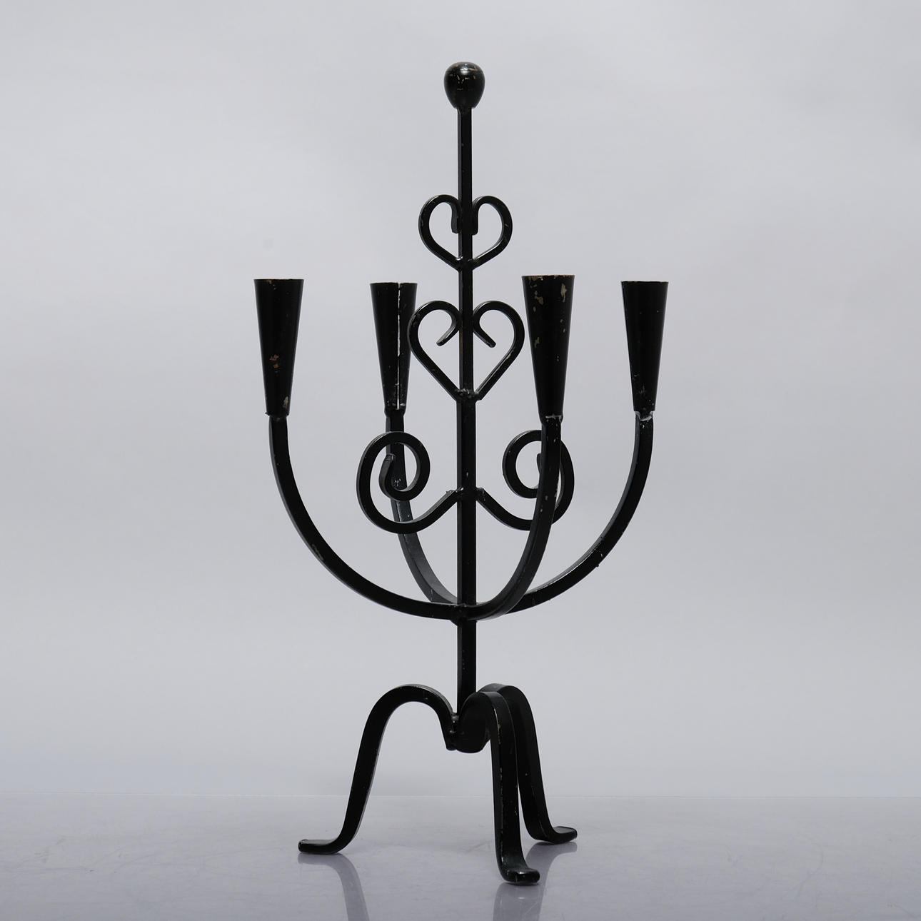 CANDLESTICK, wrought iron, 20th century.