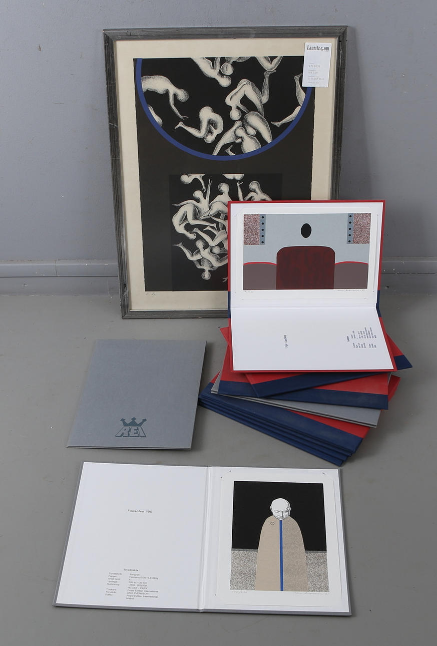 UNO SVENSSON. Litografi, 13 st, serigrafi samt collage.