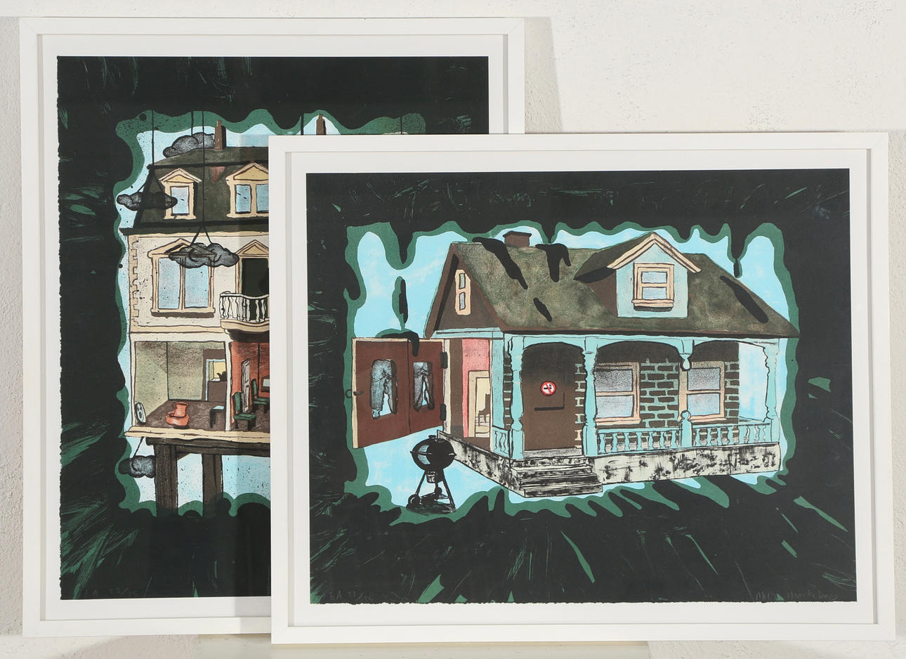 MIE MØRKEBERG (F. 1980). Two lithographs (2).