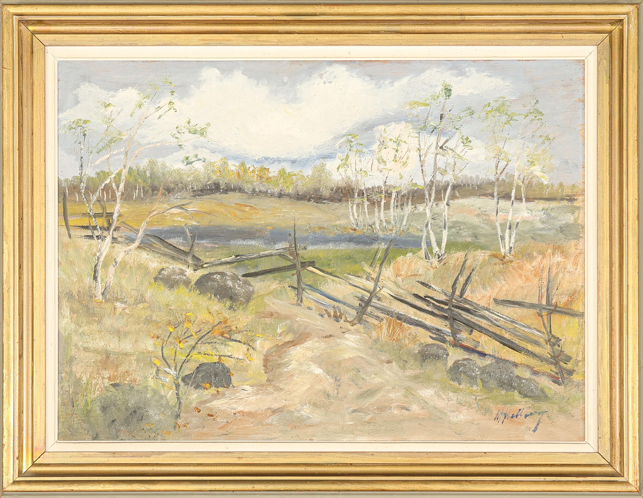 OIDENTIFIERAD KONSTNÄR. Oil on canvas, signed.