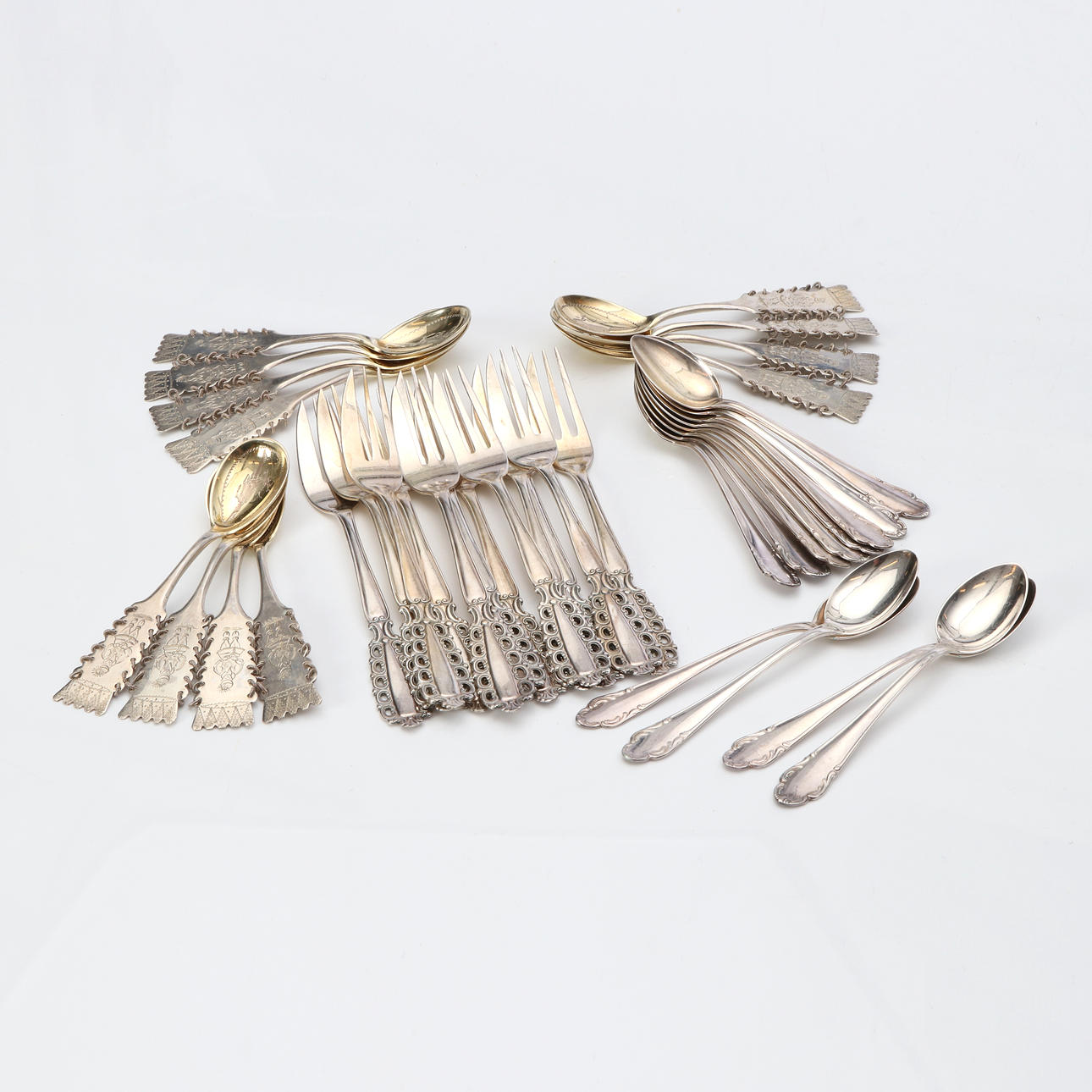 PARTI SILVERBESTICK, 36 DELAR. Vikt ca 475 gram.