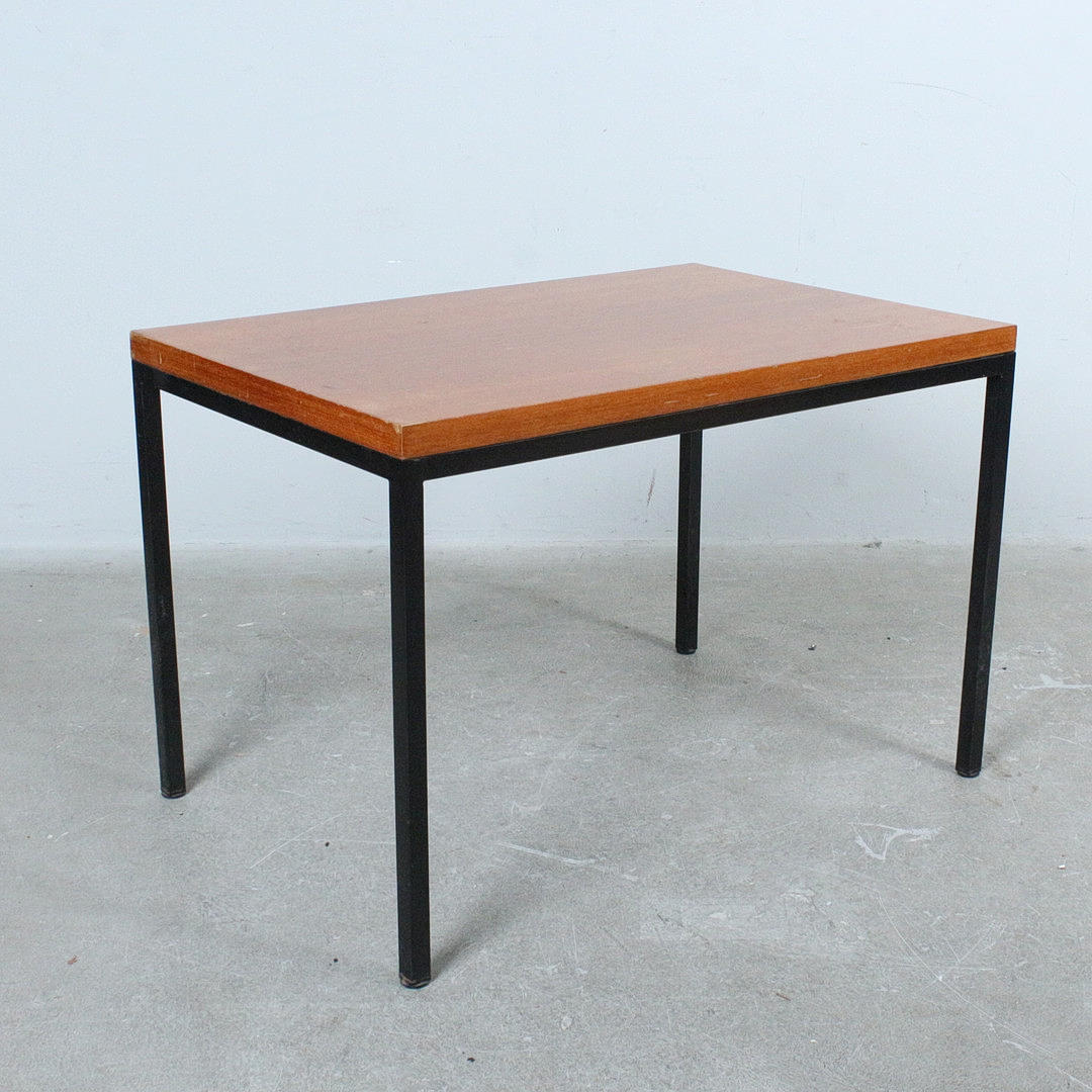 Rectangular teak and metal table, 1960s.
