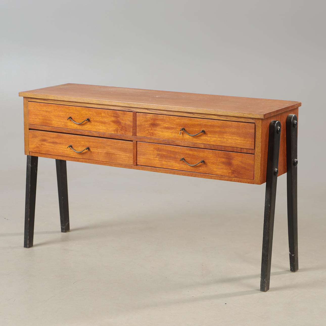 CONSOLE TABLE, teak, mid-20th century.