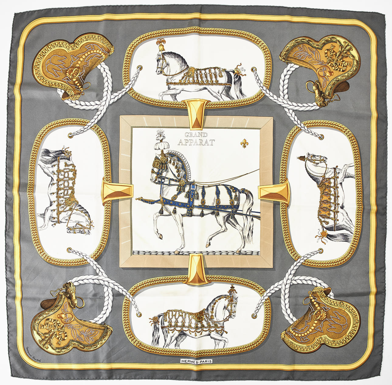HERMÈS, "Grand Apparat", scarf.