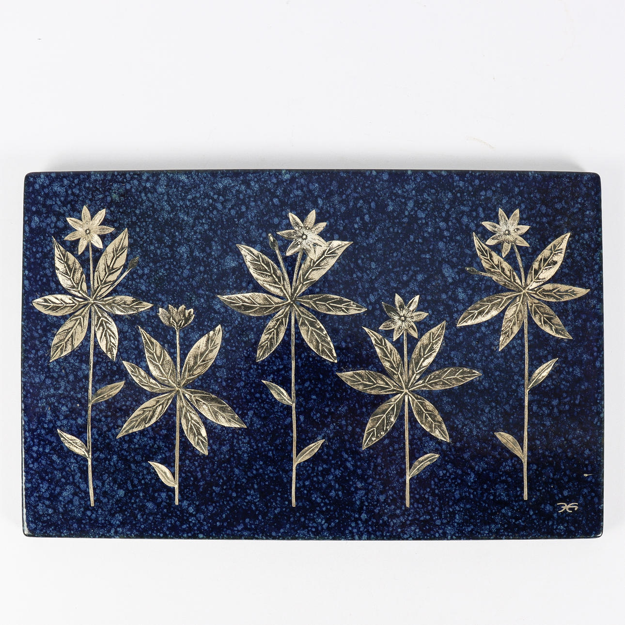 CERAMIC plaque with silver inlay, Gustavsberg.