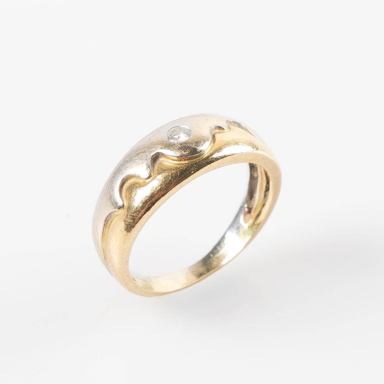 RING, 18K röd- och vitguld, diamant ca 0,01 ct.