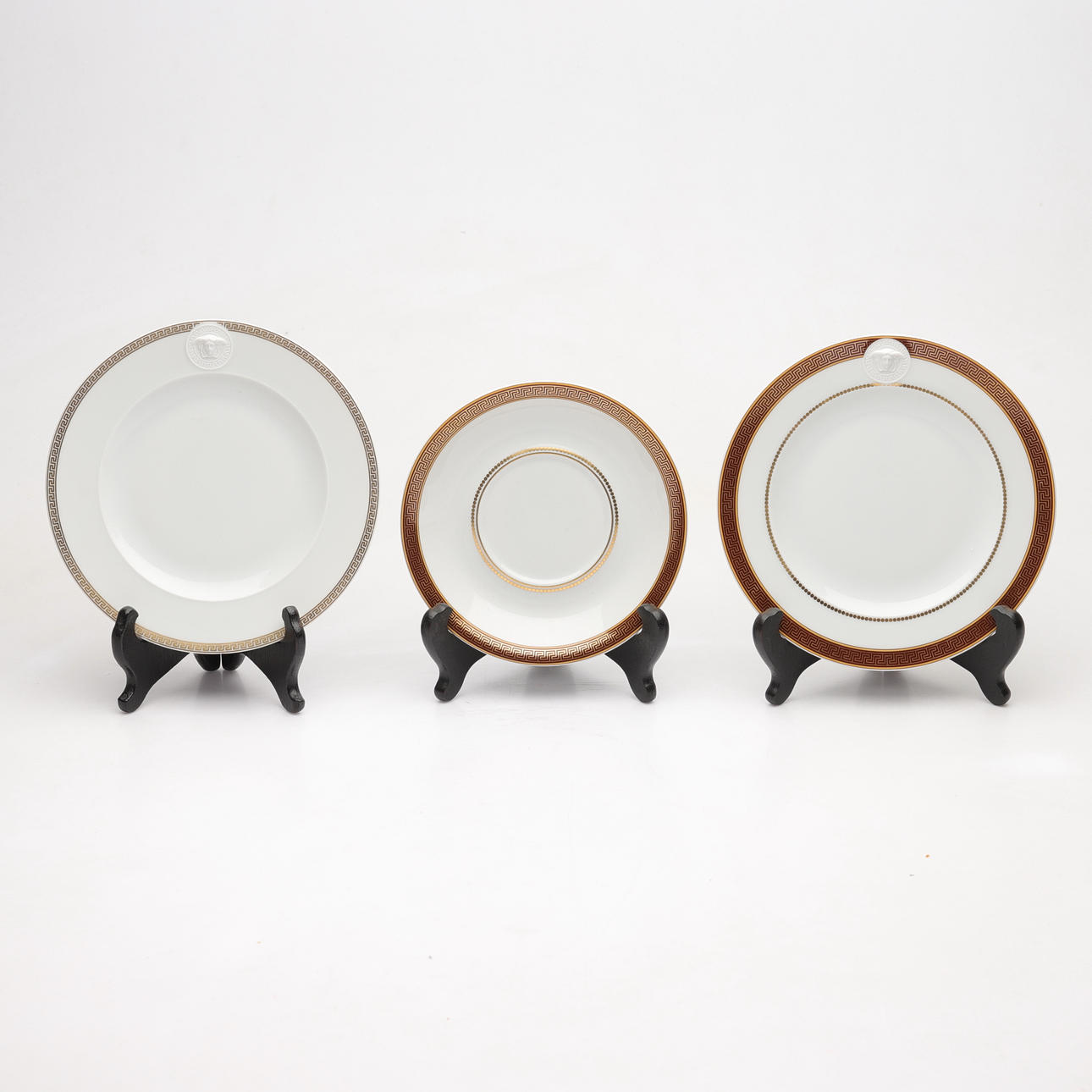 SERVISDELAR, 3 delar, porslin, Versace, Rosenthal.