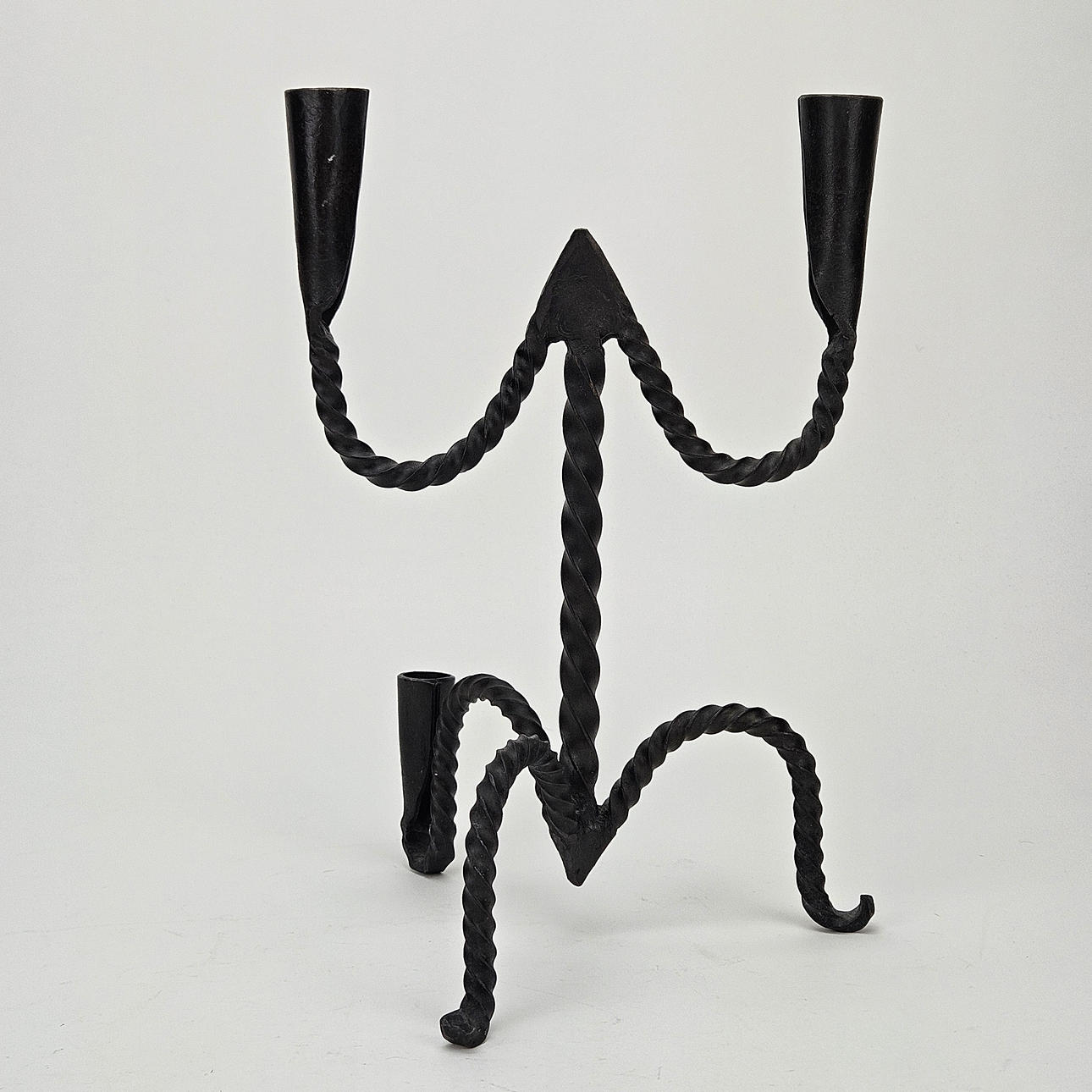 CANDLESTICK, wrought iron, 20th century.