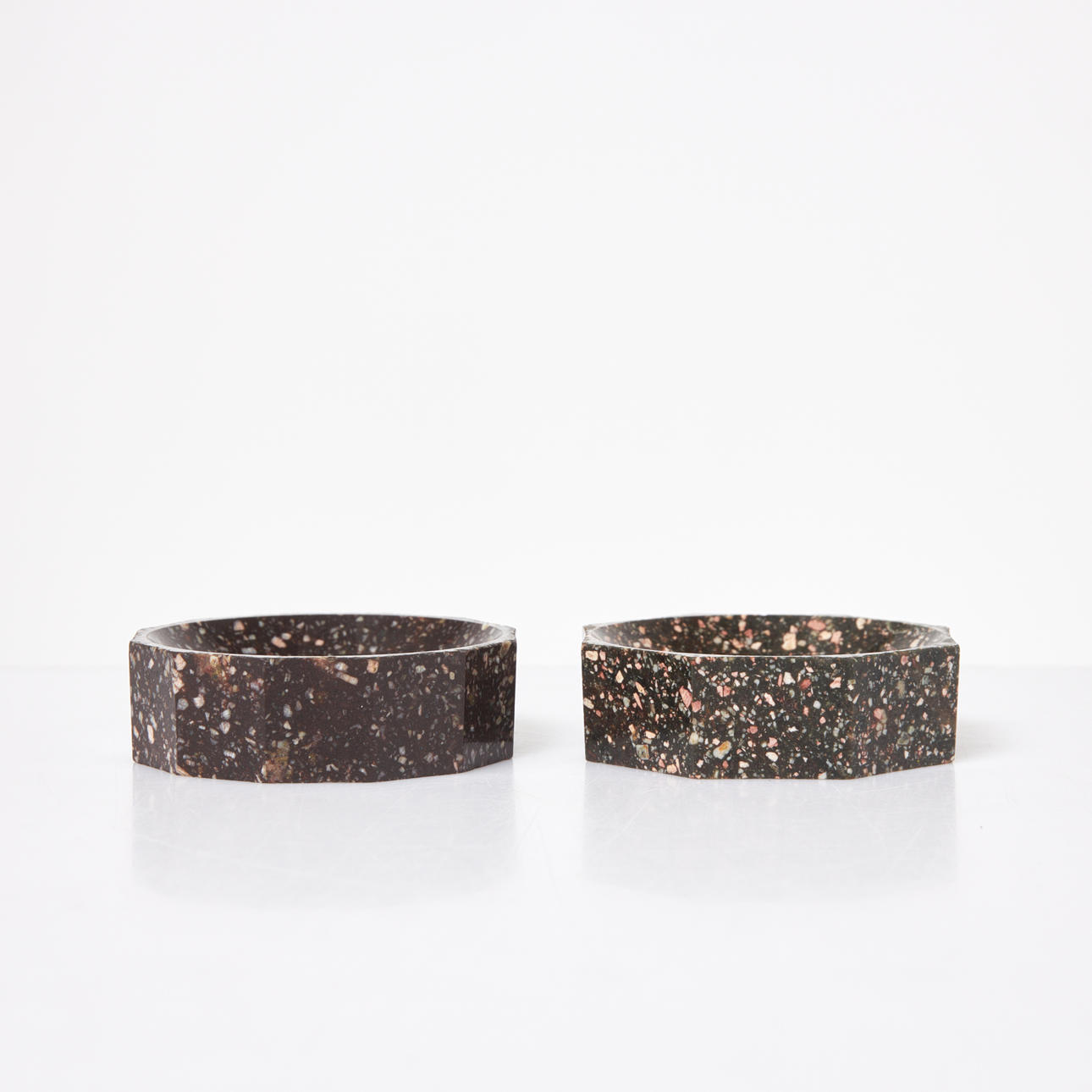 SALT CELLARS, 2 pcs, porphyry.