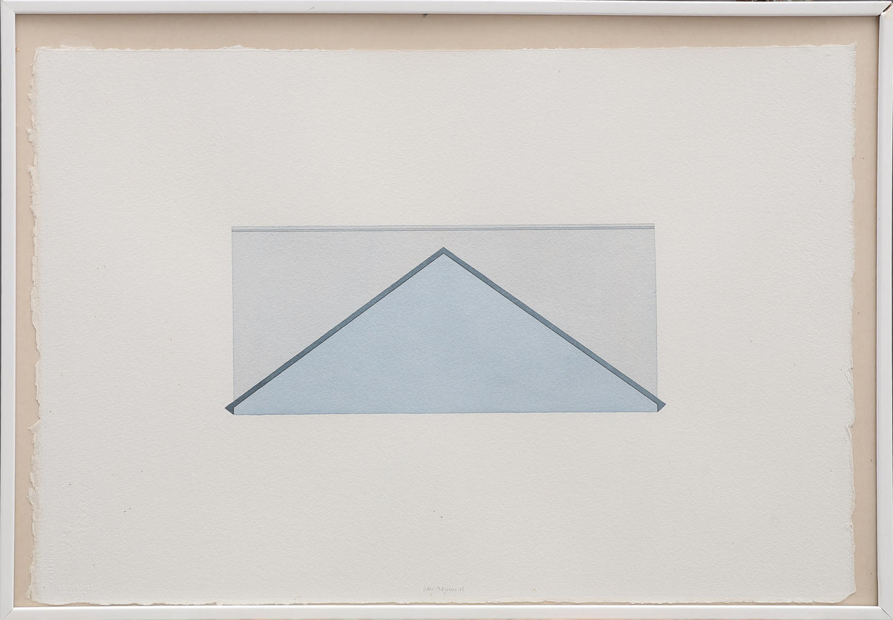 CARL MAGNUS. WATERCOLOUR, "TOMB", SIGNED AND DATED 1981, WITH DEDICATION.