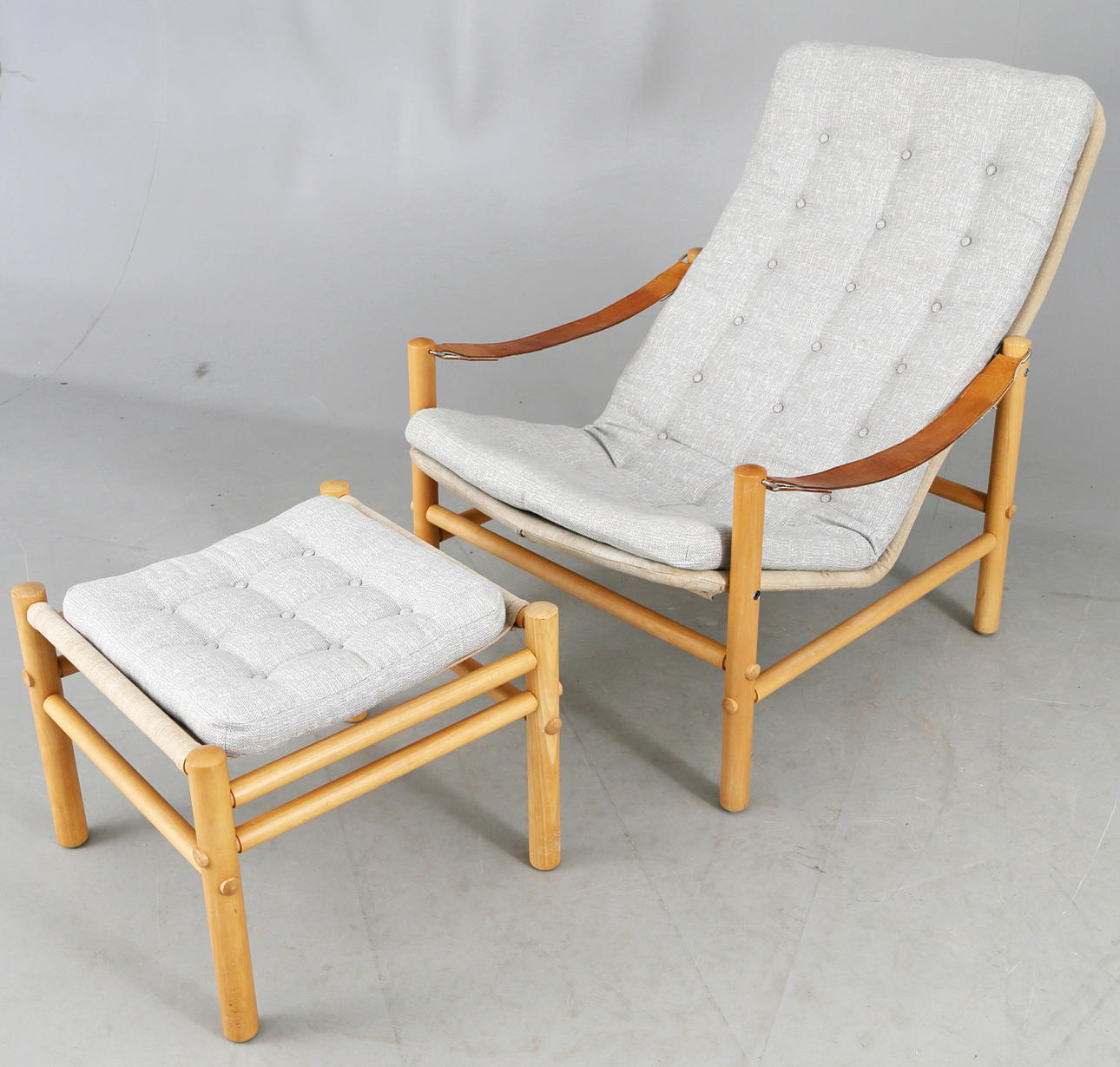 FÅTÖLJ med FOTPALL, "Junker", design Bror Boije, Dux.