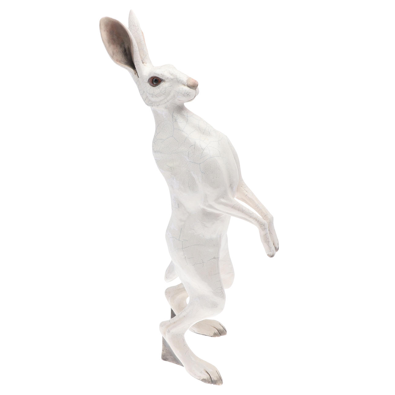 LARGE RAKU STUDIO POTTERY HARE.