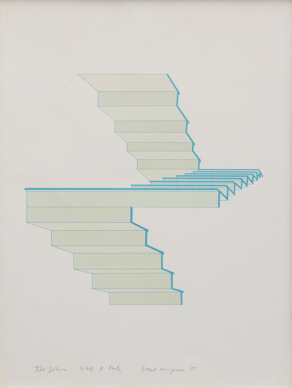 CARL MAGNUS. LITHOGRAPH, SIGNED WITH DEDICATION AND DATED 1979, UNNUMBERED.