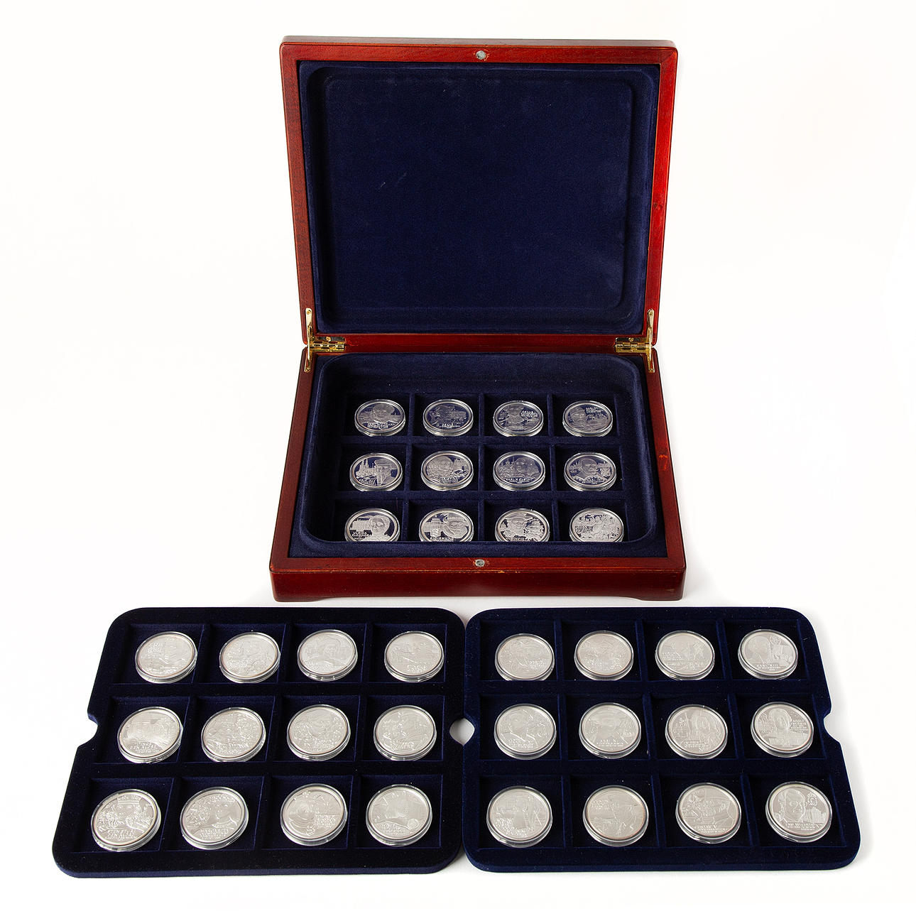 MYNT, silver, 36 st, SAMLING, "Sveriges Regenter".