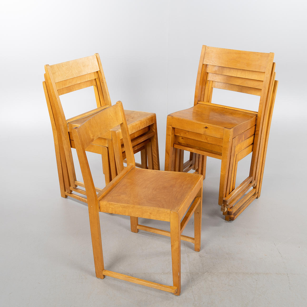 SVEN MARKELIUS. "Orkesterstolen", 8 pieces, designed 1930.