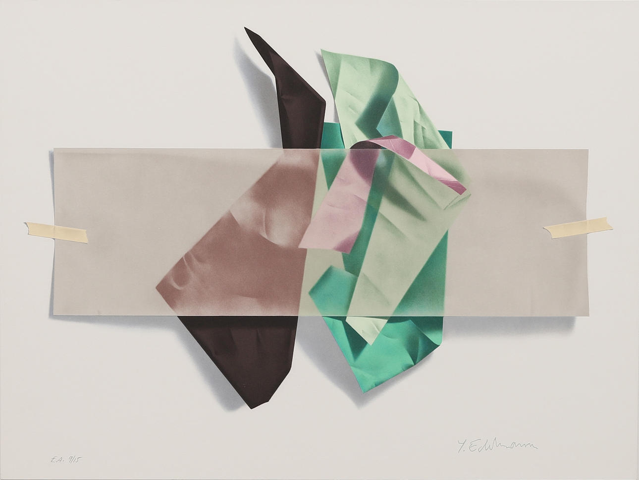 YRJÖ EDELMANN. Paper objects with transparent, lithograph, stamp-signed and numbered EA 9/15.