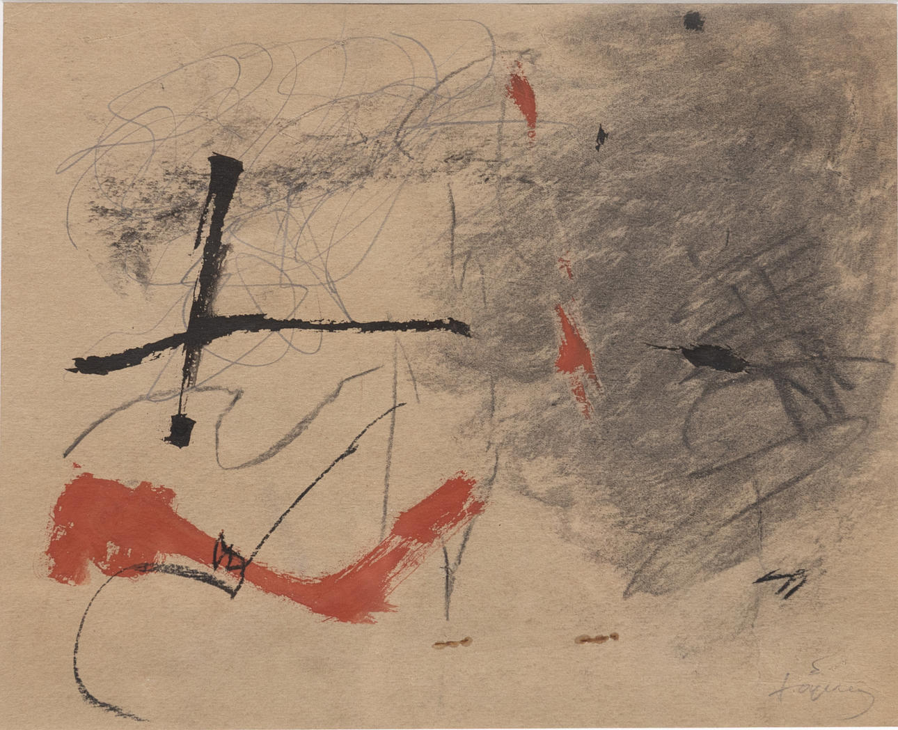 ATTRIBUTED TO ANTONI TÀPIES (SPANIEN, 1923–2012). Composition, mixed media, signed.