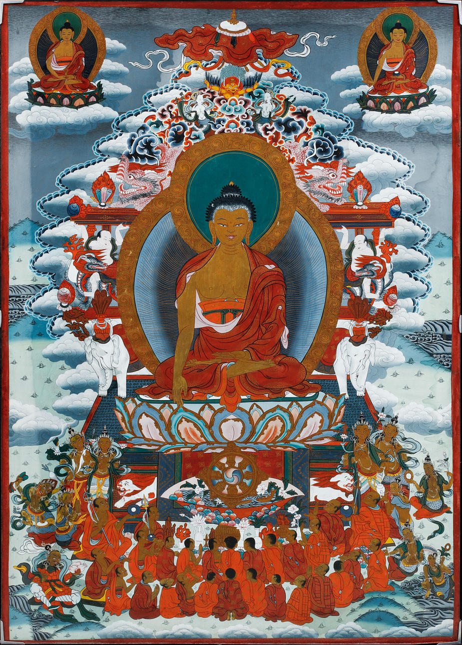 THANGKA, probably Tibet, mixed media.