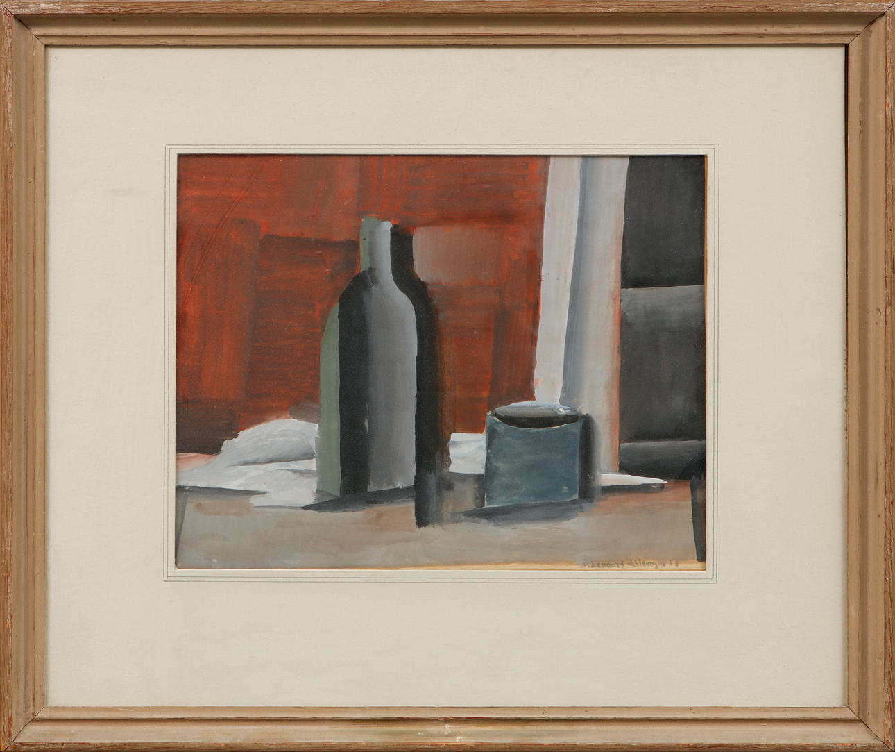 LENNART ÅSLING. "Still life", tempera, signed and dated 53.