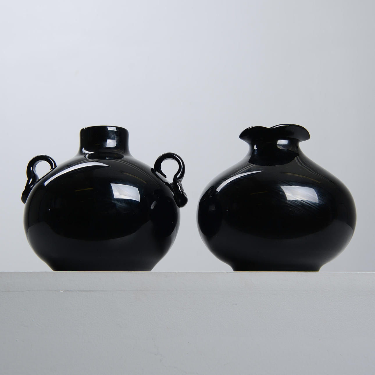 VASES, 2 pcs, Art Deco, 1930s/40s.