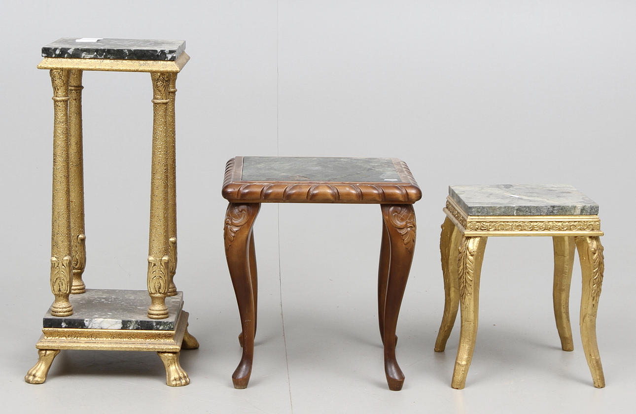 PIEDESTALER, 3 st. 1900 tal.