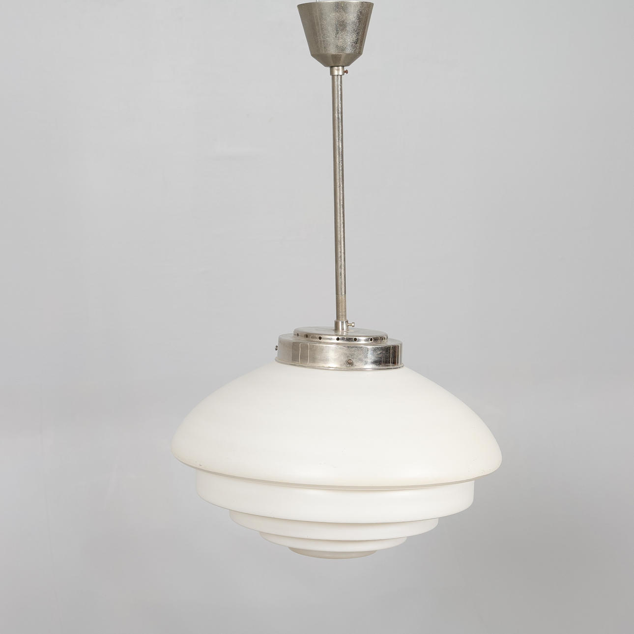 CEILING LAMP glass/metal functionalism 1940s.
