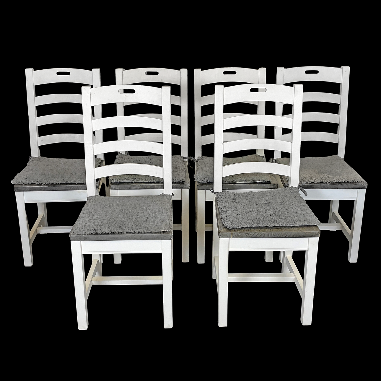 CHAIRS, 6 pcs, white-painted.