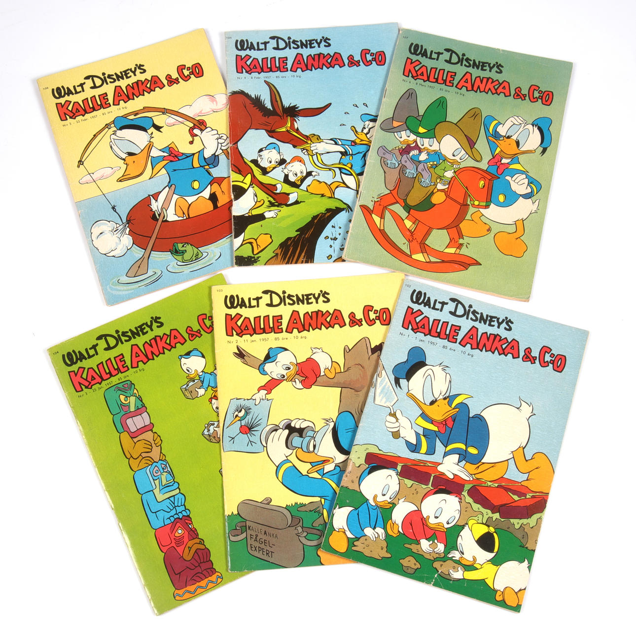 DONALD DUCK & Co, 6 issues, year 1957.