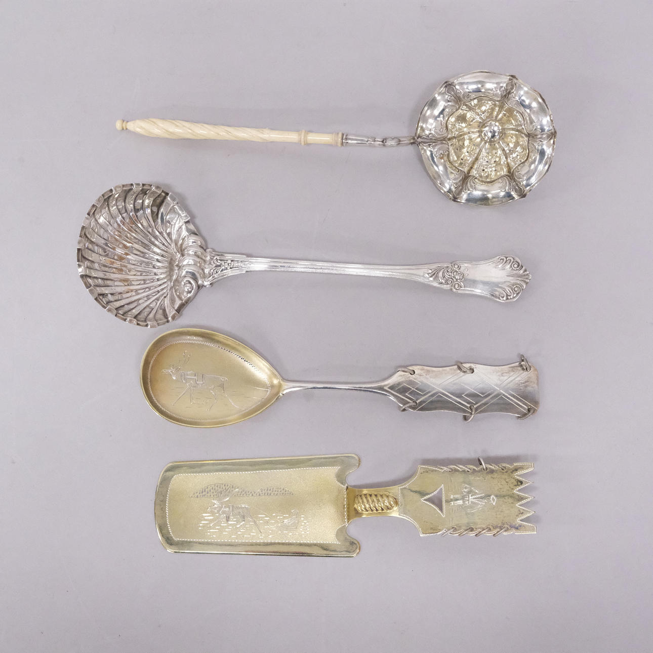 SILVER ITEMS, FOUR PIECES.