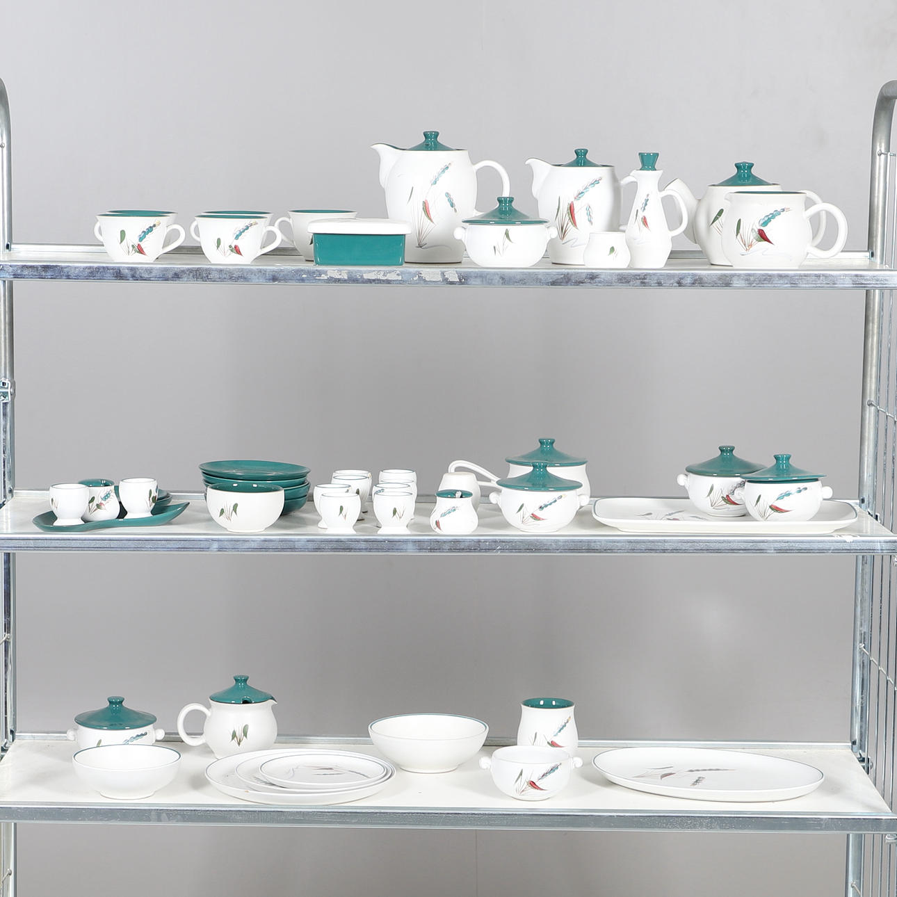 PARTIAL DENBY 'GREEN WHEAT' BREAKFAST SERVICE.