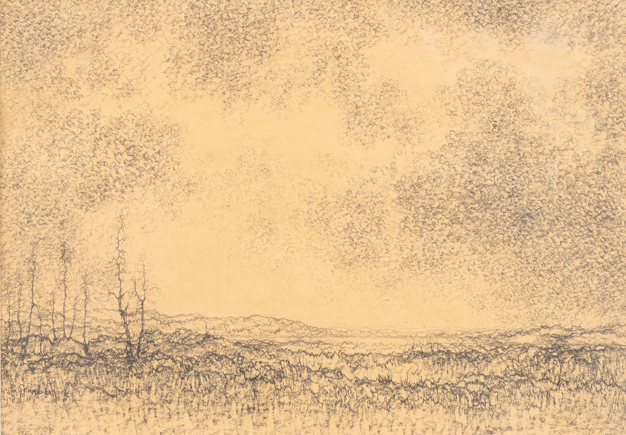 PELLE GRANBERG. Landscape, etching, signed.