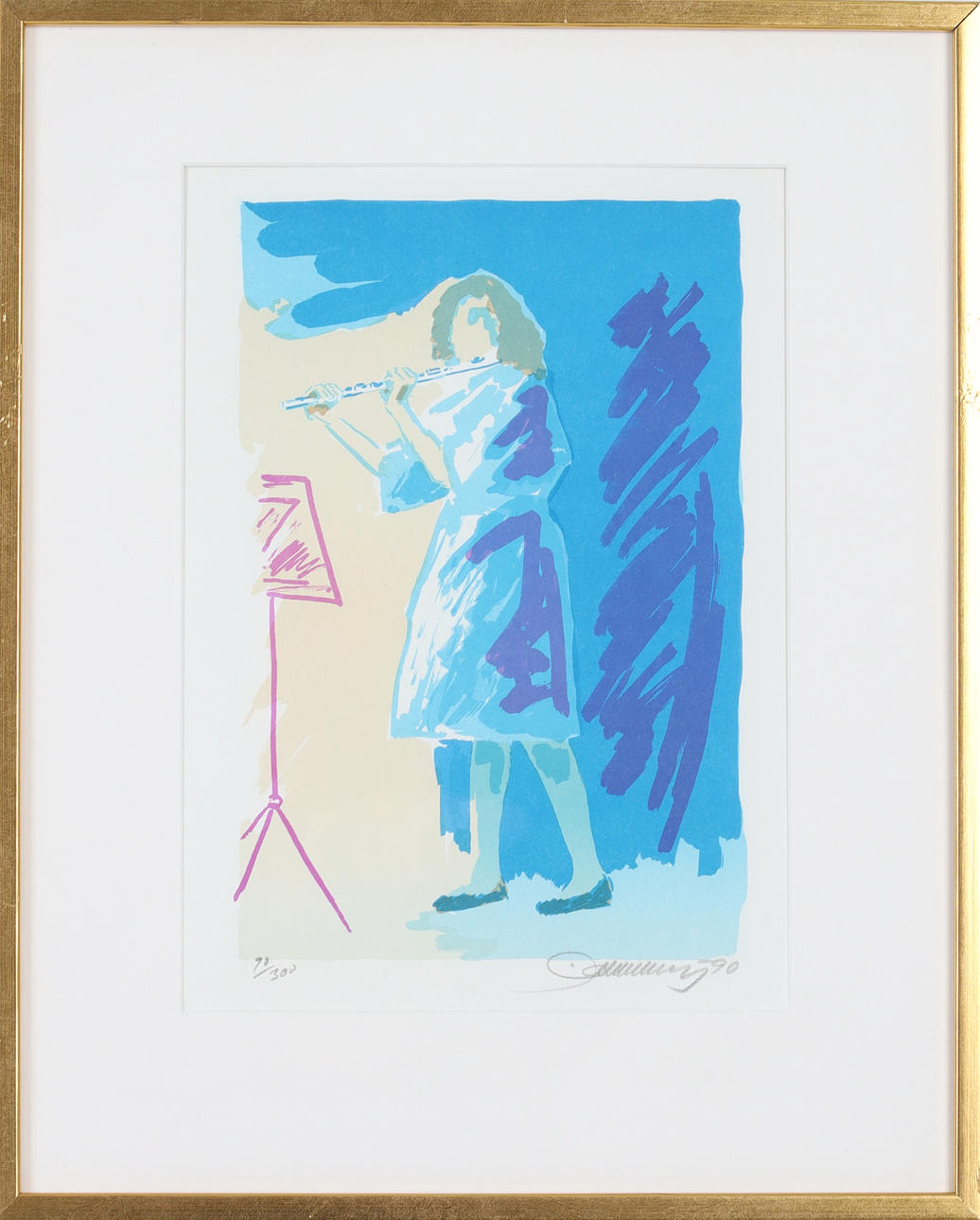 EINAR WENNBERG. Musikant, lithograph, signed and numbered 90/300.