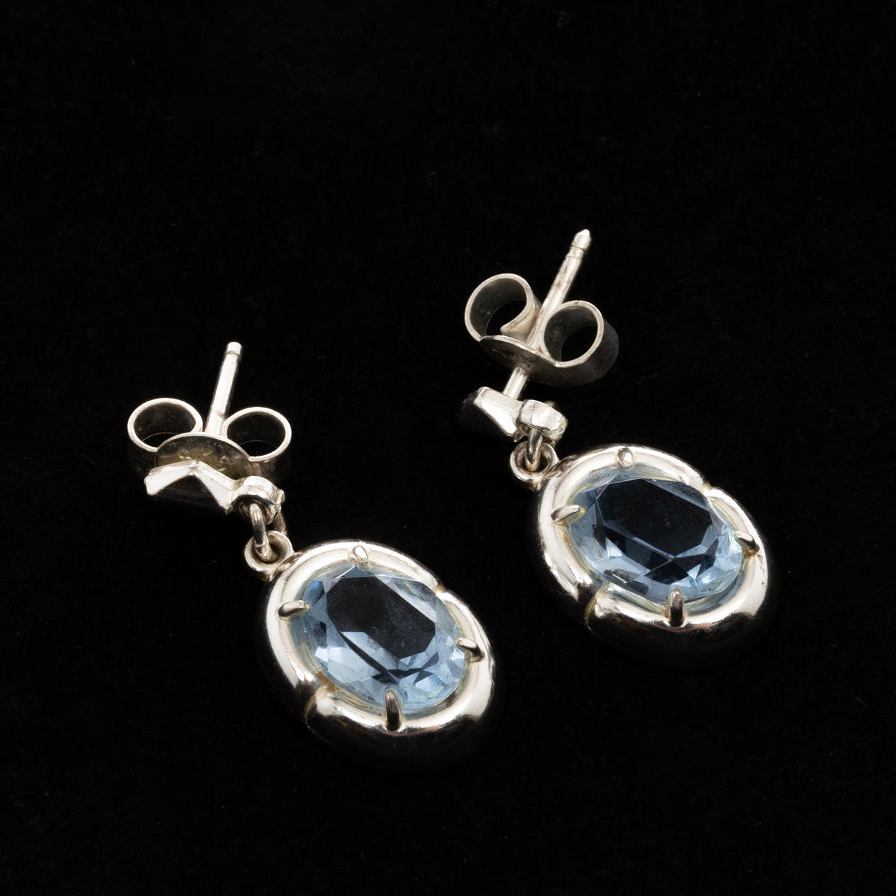 EARRINGS, Silver, Aquamarines 2.5 ct.