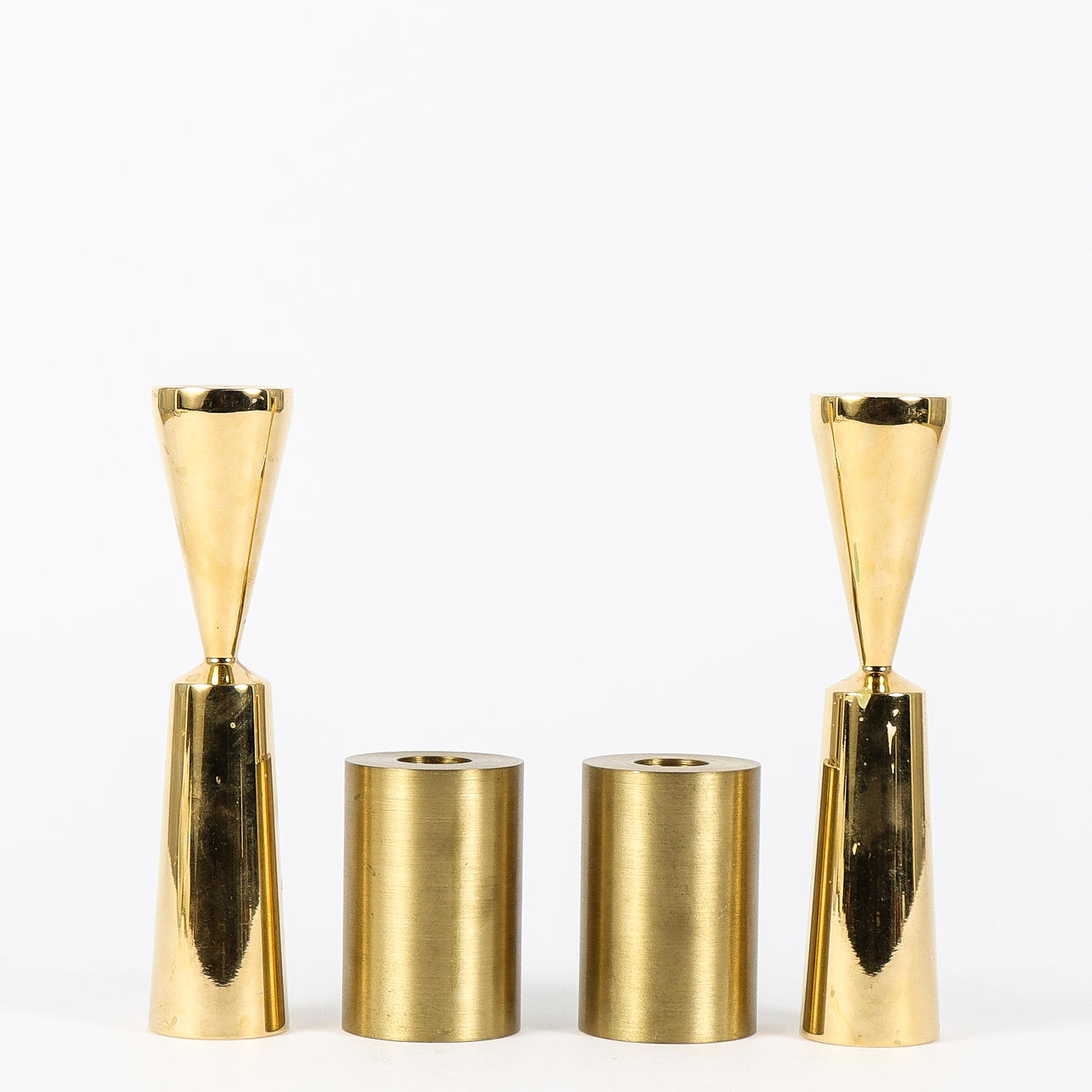 CANDLESTICKS 2 pairs, brass.