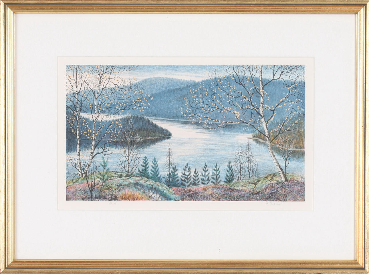 PER JULIUS. Nordingrå, lithograph, signed EA edition.