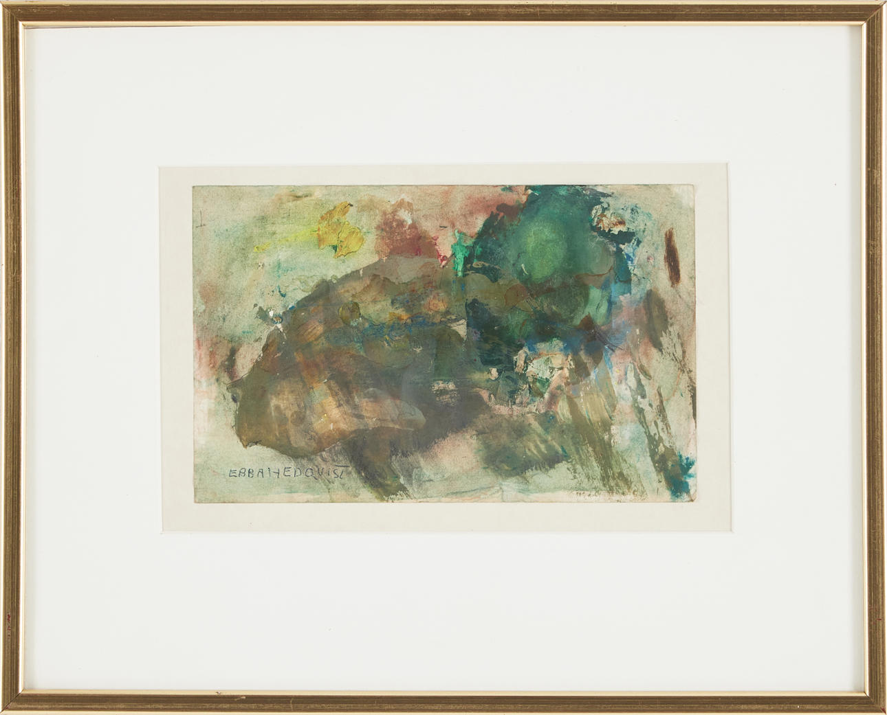 EBBA HEDQVIST. (1909-2001). Composition, signed, mixed media on paper.