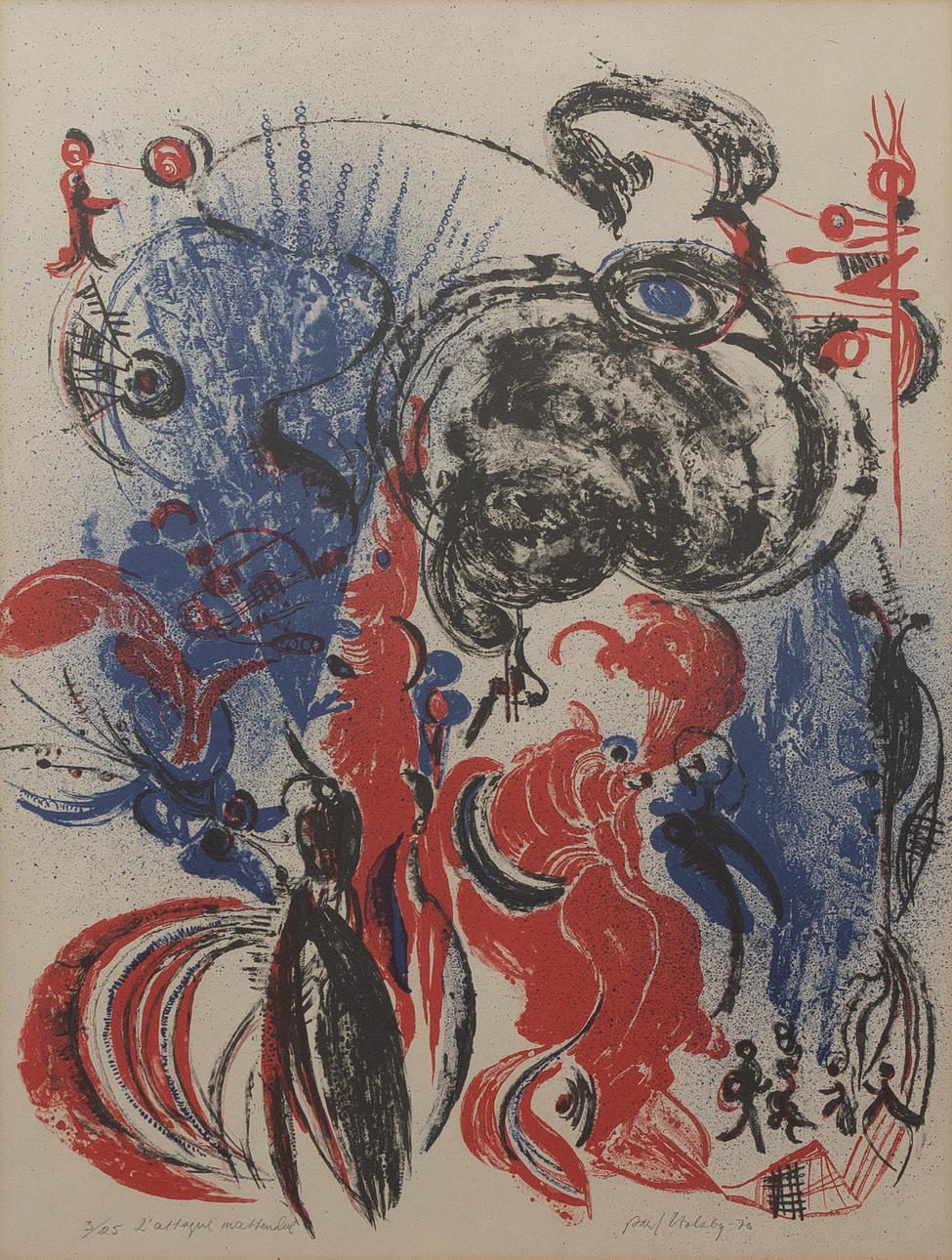 PAUL HOLSBY. Composition, lithograph no. 3/25, signed and dated -70.