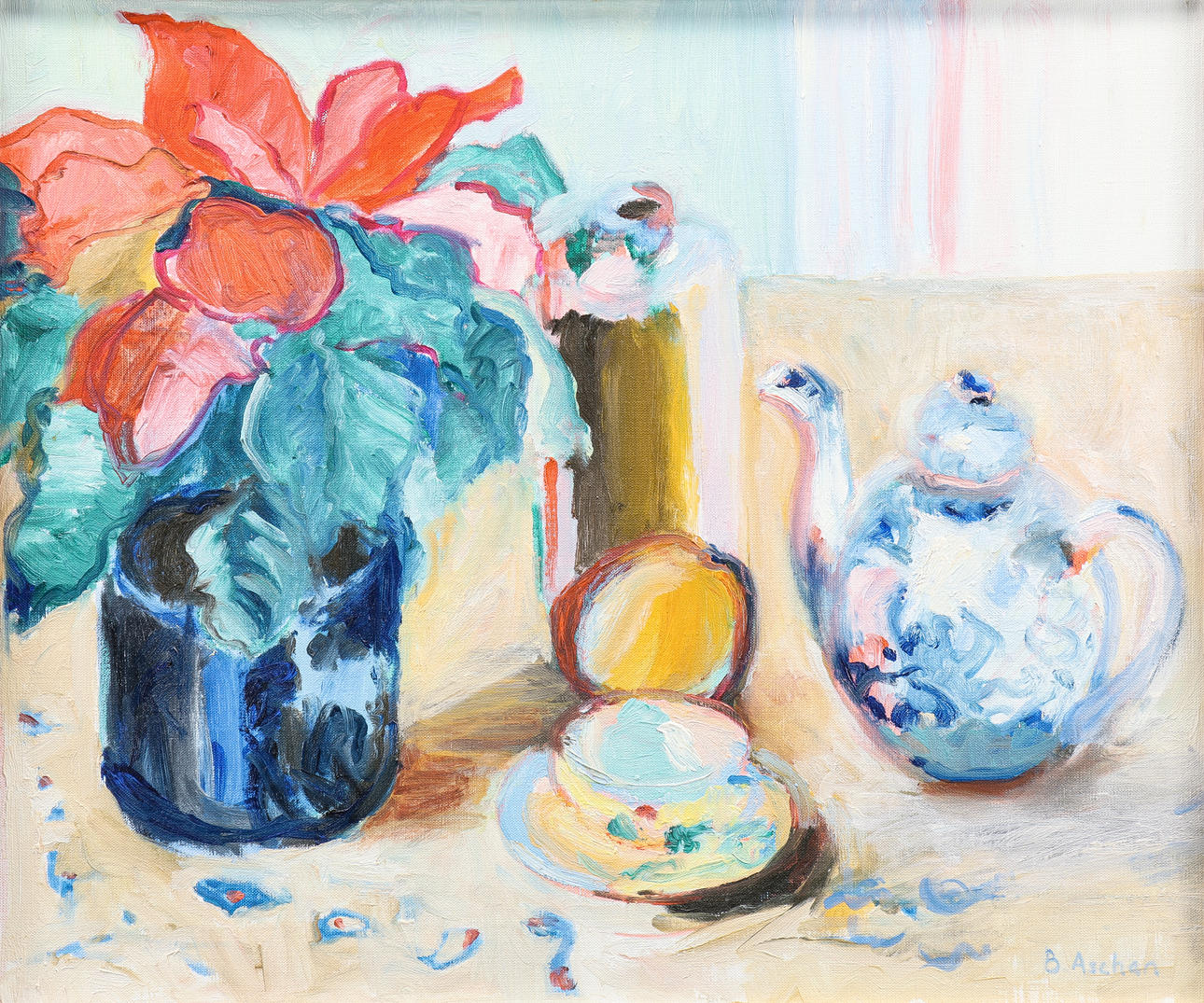 BENEDICTA ASCHAN. Oil on canvas, signed.